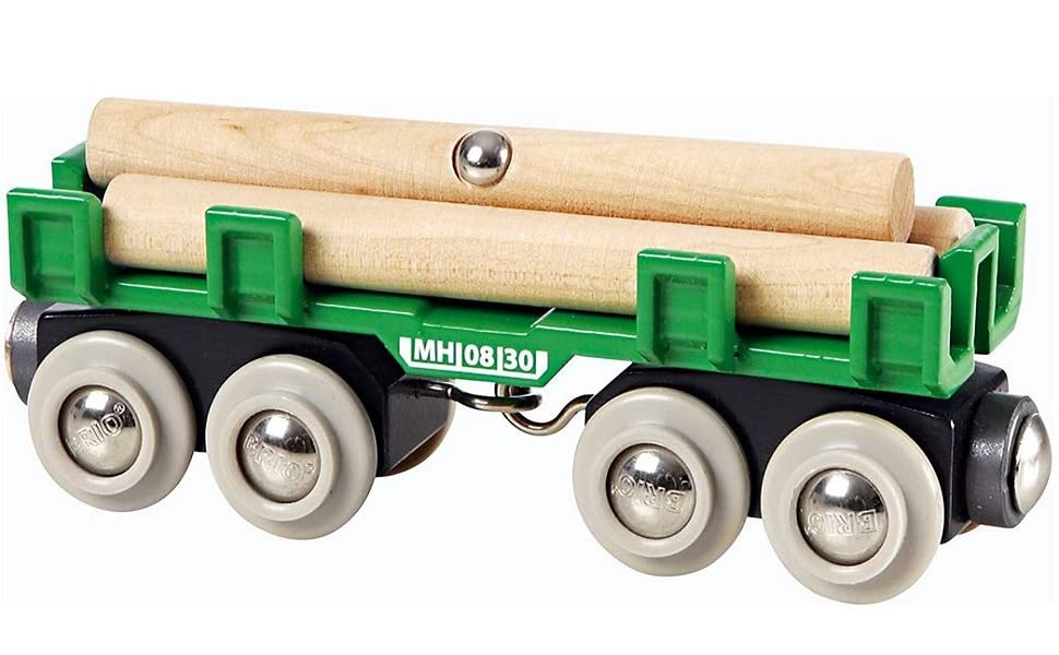 Wooden Lumber Loading Wagon with Logs