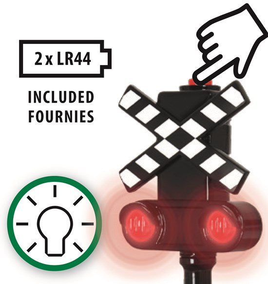 Railway Crossing Signal with Blinking Light