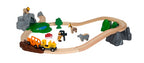Houten safarireis-spoorwegset