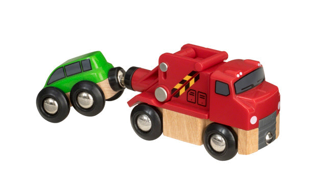 Wooden Tow Truck with Car