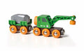 Wooden Crane Wagon with Boulder Load