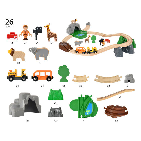Wooden Safari Adventure Railway Playset