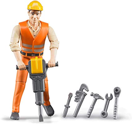 Construction Worker Figure with Accessories