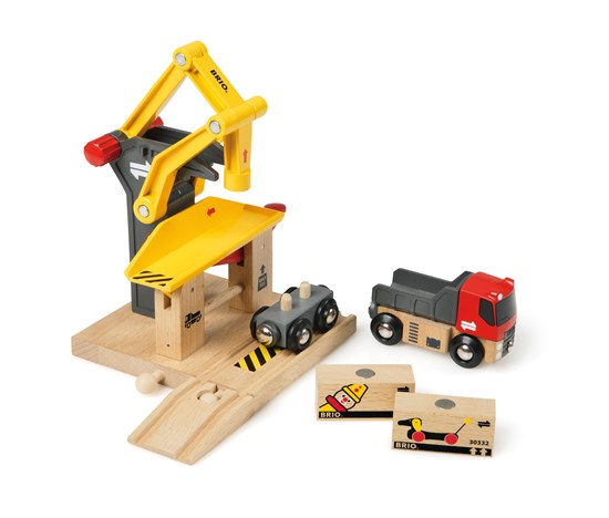 Wooden Freight Goods Station with Tipper Truck
