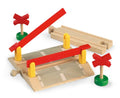 Wooden Railway Crossing with Barriers