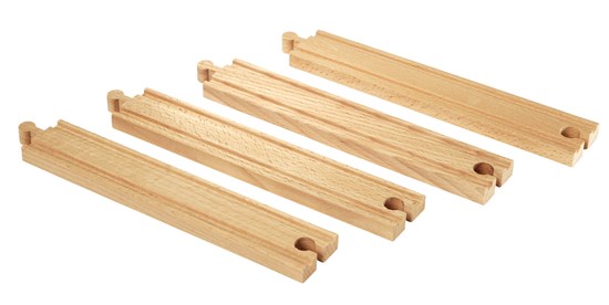 Long Straight Wooden Railway Tracks