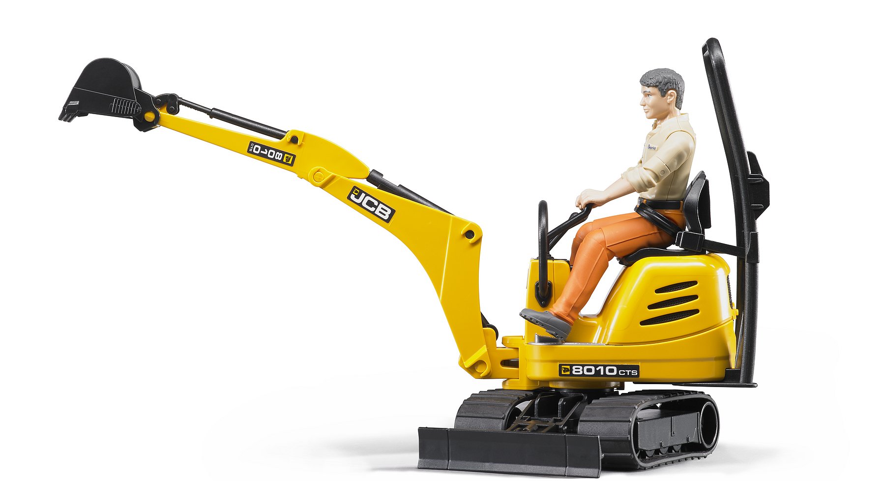 Micro Excavator Toy with Construction Worker Figure