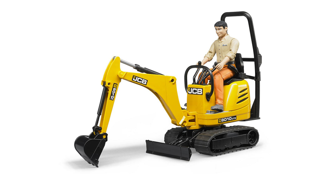 Micro Excavator Toy with Construction Worker Figure