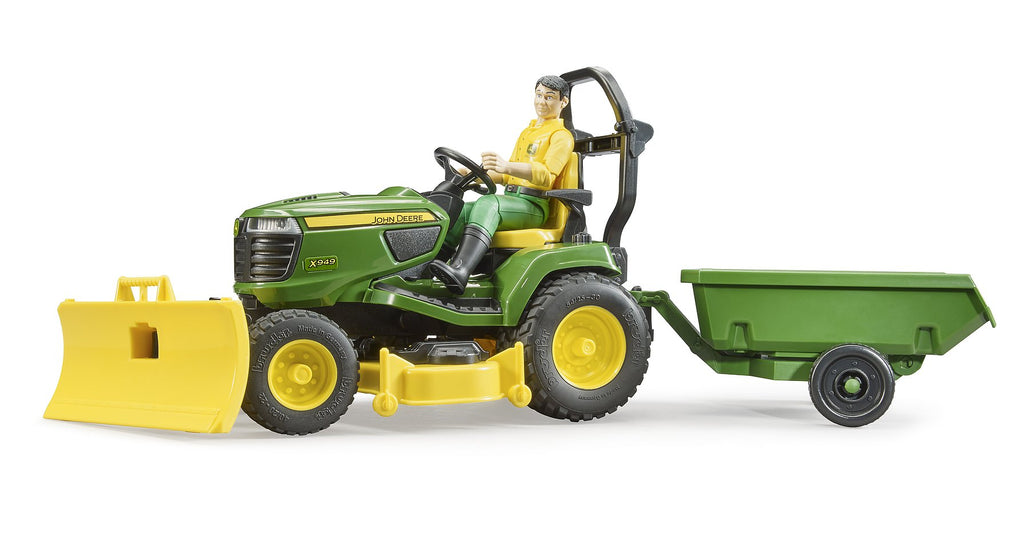 Ride-On Lawn Tractor Toy with Tilting Trailer