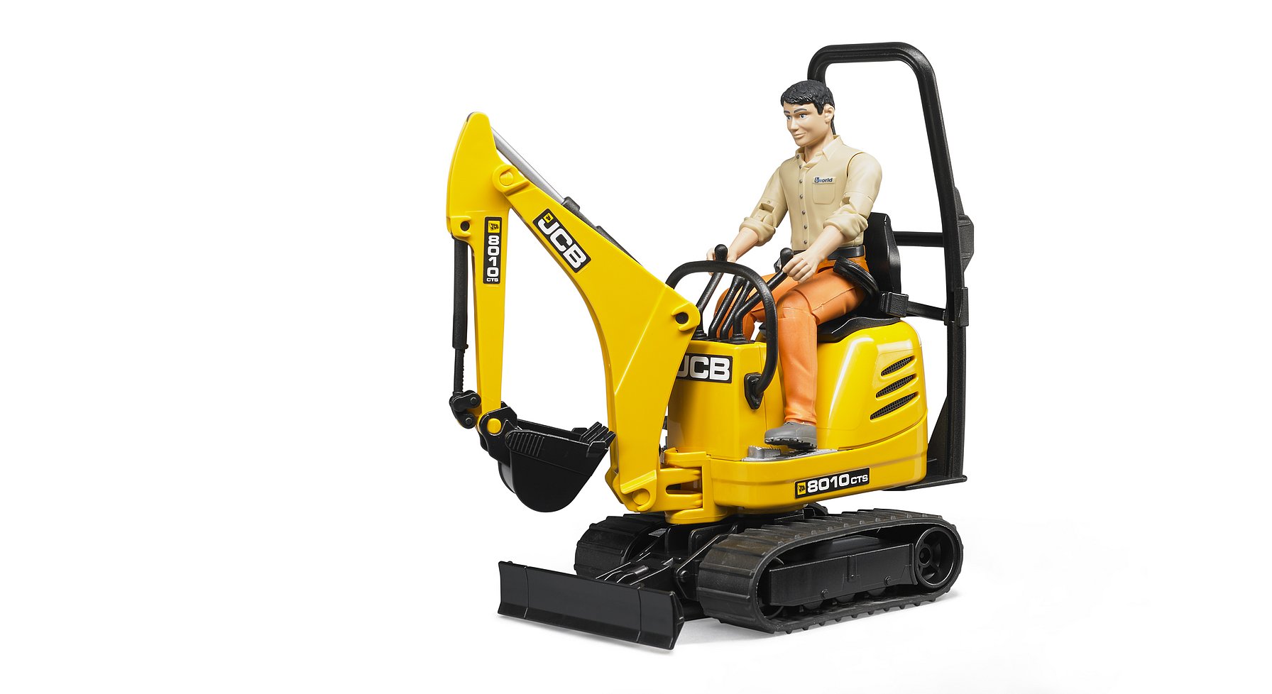 Micro Excavator Toy with Construction Worker Figure