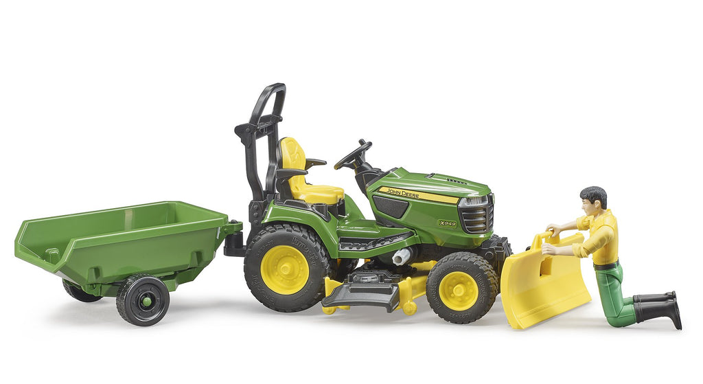 Ride-On Lawn Tractor Toy with Tilting Trailer