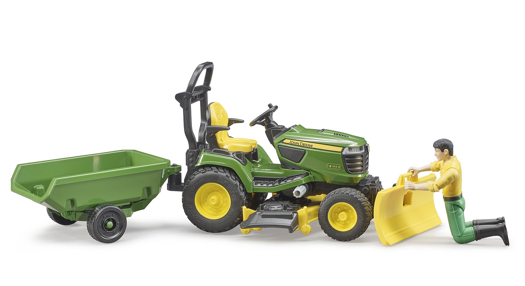 Ride-On Lawn Tractor Toy with Tilting Trailer